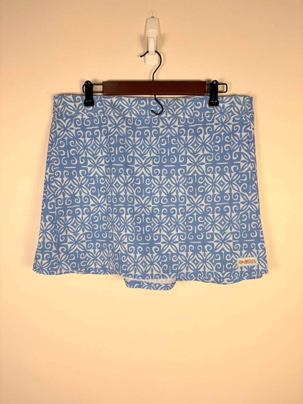 Ripskirt Hawaii Blue White Print Wrap Skirt Swim Coverup Adjustable Beach - Picture 1 of 6